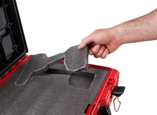 Milwaukee PACKOUT 20 in. Plastic Tool Case with Foam Insert 15 in. W x 6 in. H Black/Red