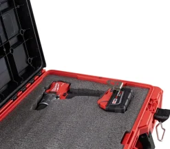 Milwaukee PACKOUT 20 in. Plastic Tool Case with Foam Insert 15 in. W x 6 in. H Black/Red