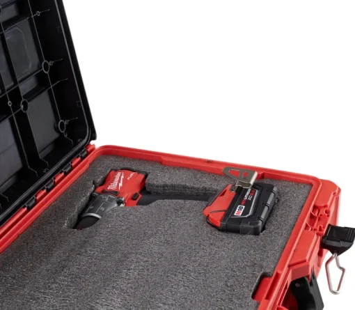 Milwaukee PACKOUT 20 in. Plastic Tool Case with Foam Insert 15 in. W x 6 in. H Black/Red