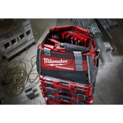 Milwaukee PACKOUT 20 in. W x 13.8 in. H Ballistic Nylon Tool Bag 3 pocket Black/Red 1 pc.