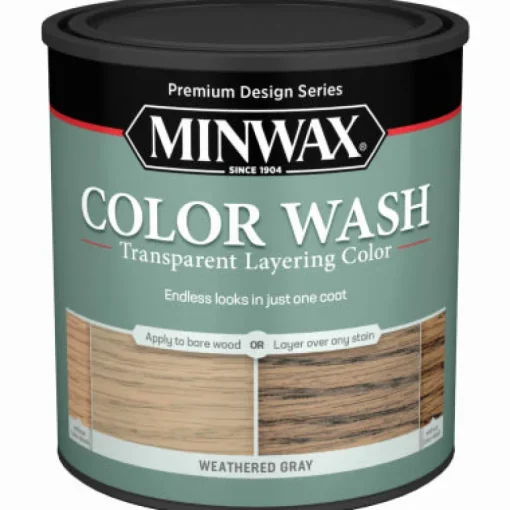Minwax Design Series Color Wash Transparent Weathered Gray Water-Based Wood Stain 1 qt. (Pack of 4)