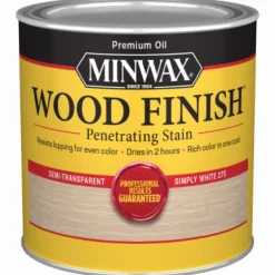 MINWAX Simply White Oil-Based Low VOC g/L Indoor Wood Stain 1/2 Pint 31 to 37 sq. ft. Coverage