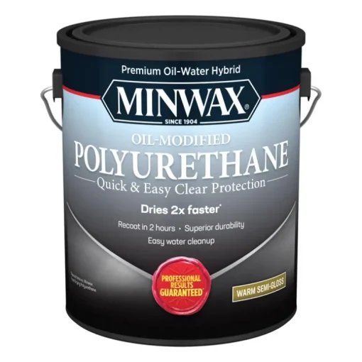 Minwax Transparent Semi-Gloss Clear Water-Based Latex Oil-Modified Polyurethane 1 gal. (Pack of 2)