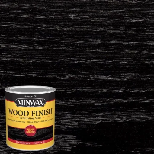 Minwax Wood Finish Semi-Transparent True Black Oil-Based Penetrating Wood Finish 1 qt
