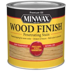 Minwax Wood Finish Semi-Transparent Natural Oil-Based Wood Stain 0.5 pt. (Pack of 4)