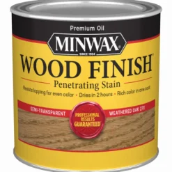 Minwax Wood Finish Semi-Transparent Weathered Oak Oil-Based Oil Wood Stain 0.5 Pt.