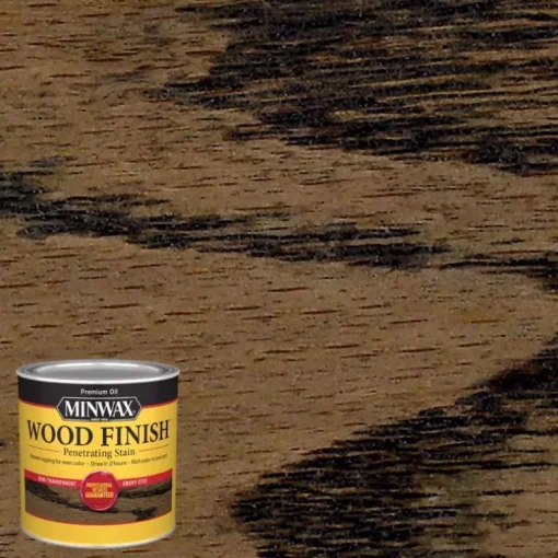 Minwax Wood Finish Semi-Transparent Ebony Oil-Based Wood Stain 0.5 pt. (Pack of 4)
