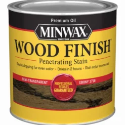 Minwax Wood Finish Semi-Transparent Ebony Oil-Based Wood Stain 0.5 pt. (Pack of 4)