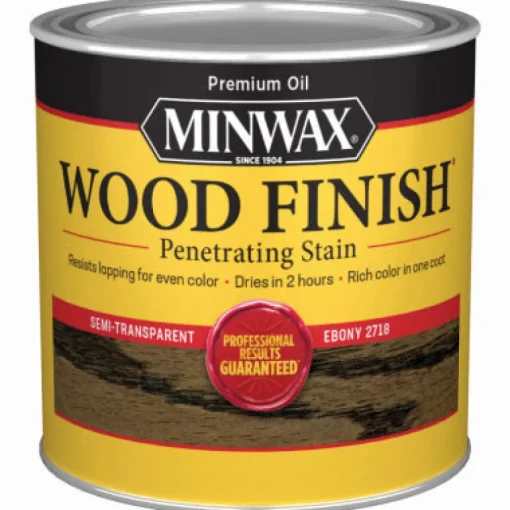 Minwax Wood Finish Semi-Transparent Ebony Oil-Based Wood Stain 0.5 pt. (Pack of 4)
