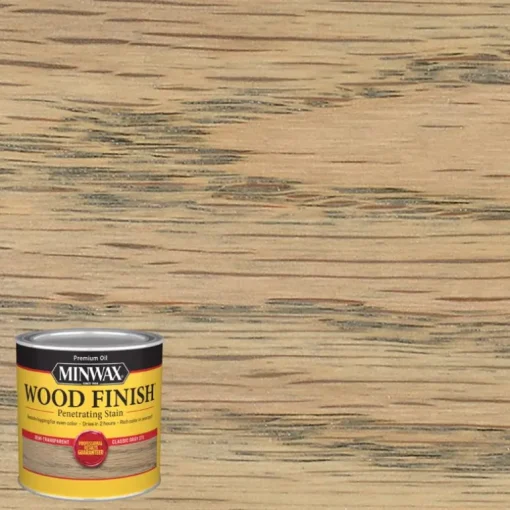 Minwax Wood Finish Semi-Transparent Classic Gray Oil-Based Oil Wood Stain 0.5 pt. (Pack of 4)