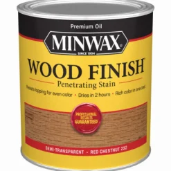 Minwax Wood Finish Semi-Transparent Red Chestnut Oil-Based Oil Wood Stain 1 qt. (Pack of 4)