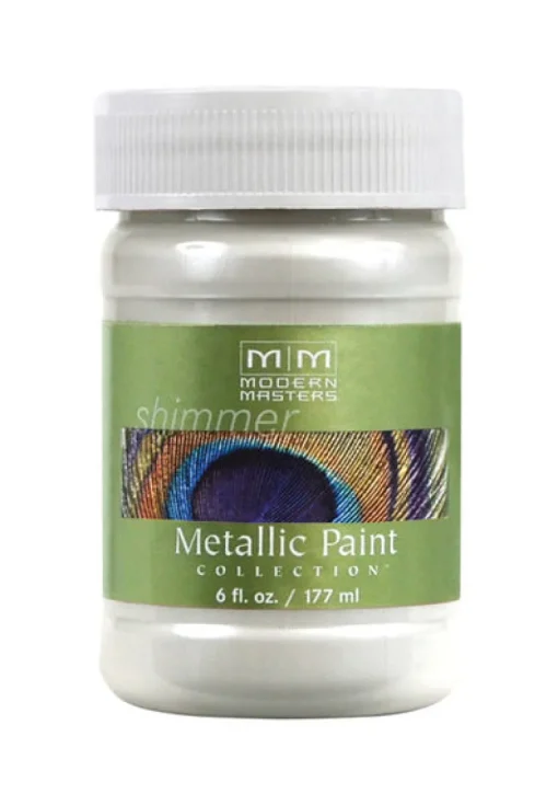 Modern Masters Metallic Paint Collection Satin Pearl White Water-Based Metallic Paint 6 oz