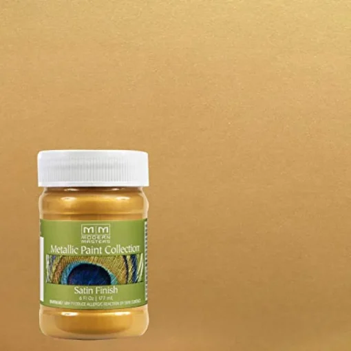 Modern Masters Metallic Paint Collection Satin Pale Gold Water-Based Metallic Paint 6 oz