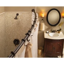 Moen Adjustable Curved Shower Rod 72 in. L Bronze
