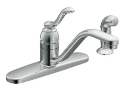 Moen Classic One Handle Chrome Kitchen Faucet Side Sprayer Included
