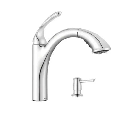 Moen Kinzel One Handle Chrome Pulldown Kitchen Faucet