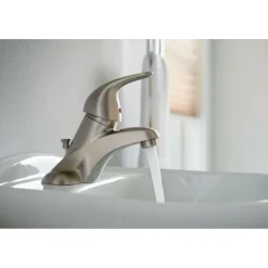 Moen Adler Brushed Nickel Traditional Bathroom Faucet 4 in.