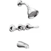 Moen Adler 3-Handle Chrome Tub and Shower Faucet