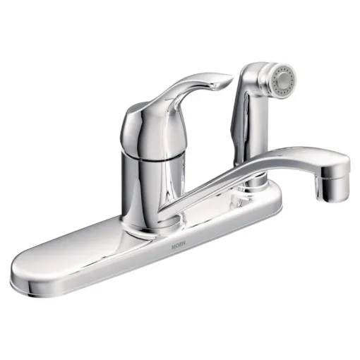Moen Adler One Handle Chrome Kitchen Faucet Side Sprayer Included