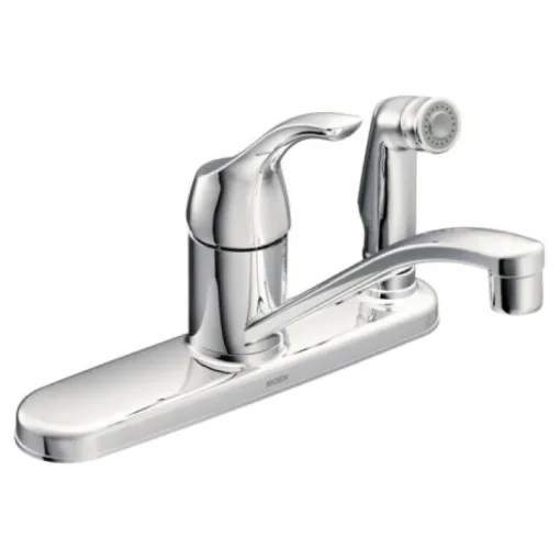 Moen Adler One Handle Chrome Kitchen Faucet Side Sprayer Included