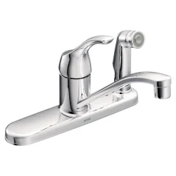 Moen Adler One Handle Chrome Kitchen Faucet Side Sprayer Included