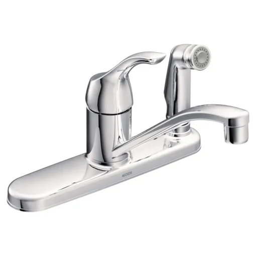 Moen Adler One Handle Chrome Kitchen Faucet Side Sprayer Included