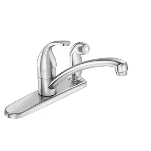 Moen Adler One Handle Chrome Kitchen Faucet Side Sprayer Included
