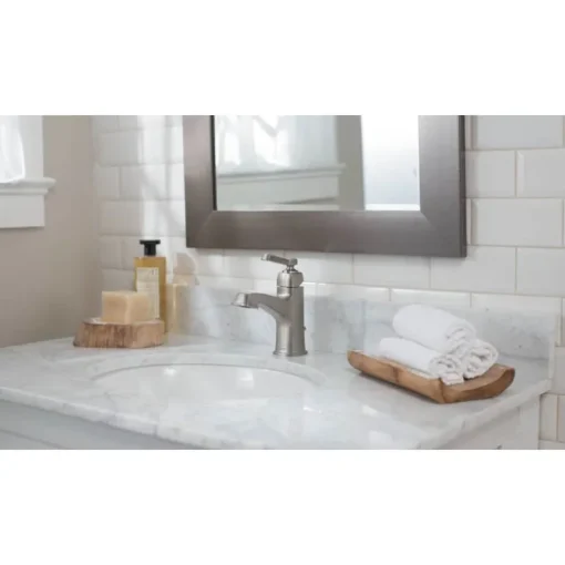 Moen Boardwalk Brushed Nickel Bathroom Faucet 4 in.