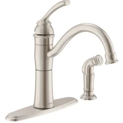 Moen Braemore One Handle Stainless Steel Kitchen Faucet Side Sprayer Included