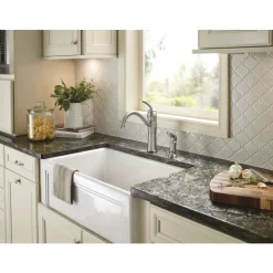 Moen Braemore One Handle Stainless Steel Kitchen Faucet Side Sprayer Included