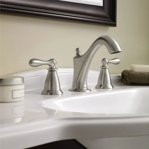 Moen Brushed Nickel Two-Handle Bathroom Sink Faucet 8 - 16 in.