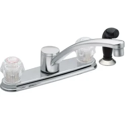 Moen CA87681 Chrome Touch Control Two Handle Low Arc Kitchen Faucet