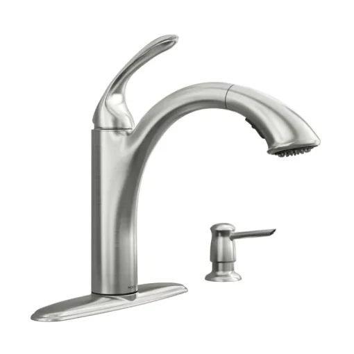 Moen Kinzel One Handle Stainless Steel Pull-Out Kitchen Faucet