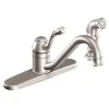 Moen Lindley One Handle Stainless Steel Kitchen Faucet Side Sprayer Included