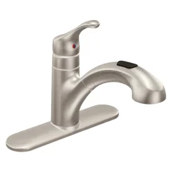 Moen Renzo One Handle Stainless Steel Pull-Out Kitchen Faucet