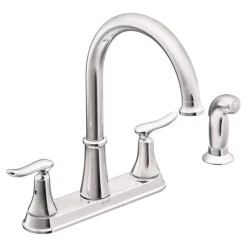Moen Solidad Two Handle Chrome Kitchen Faucet Side Sprayer Included