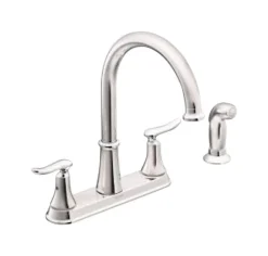 Moen Solidad Two Handle Chrome Kitchen Faucet Side Sprayer Included