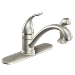 Moen Torrance One Handle Stainless Steel Kitchen Faucet Side Sprayer Included