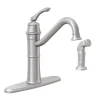 Moen Wetherly One Handle Stainless Steel Kitchen Faucet Side Sprayer Included