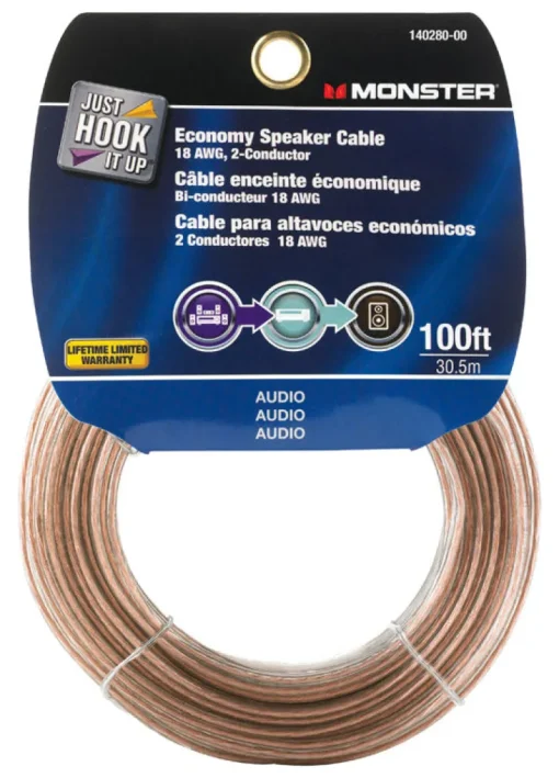 Monster Just Hook It Up 100 ft. L Speaker Cable AWG