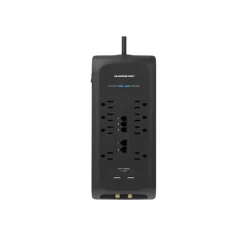 Monster Just Power It Up 6 ft. L 8 outlets Surge Protector w/USB Black 2160 J