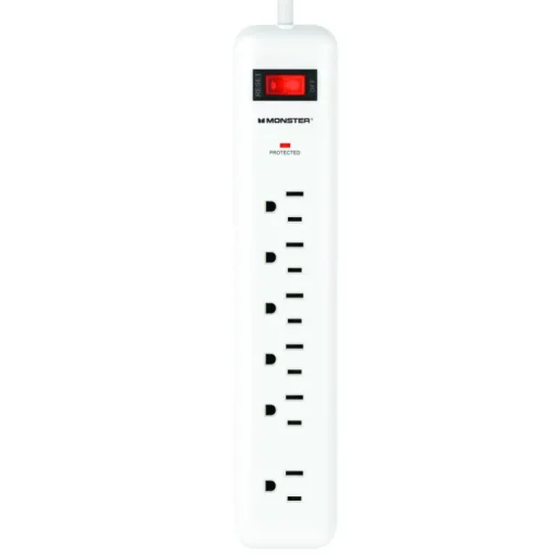 Monster Just Power It Up 4 ft. L 6 outlets Surge Protector White 1080 J