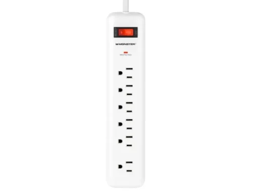 Monster Just Power It Up 4 ft. L 6 outlets Surge Protector White 1080 J