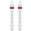 Monster Just Power It Up 2.5 ft. L 6 outlets Power Strip White