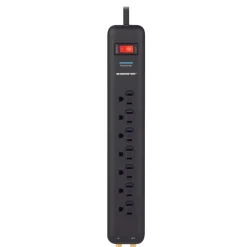 Monster Just Power It Up 0 ft. L 6 outlets Wall Tap Surge Protector w/USB White 1200 J