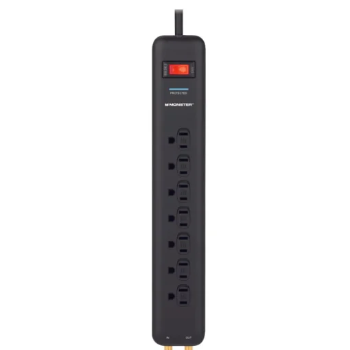 Monster Just Power It Up 0 ft. L 6 outlets Wall Tap Surge Protector w/USB White 1200 J