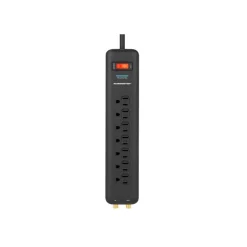 Monster Just Power It Up 0 ft. L 6 outlets Wall Tap Surge Protector w/USB White 1200 J