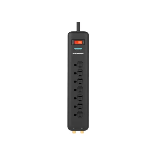 Monster Just Power It Up 0 ft. L 6 outlets Wall Tap Surge Protector w/USB White 1200 J