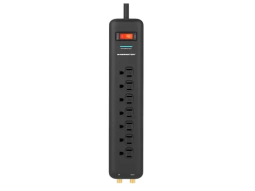Monster Just Power It Up 6 ft. L 7 outlets Surge Protector Black 1080 J