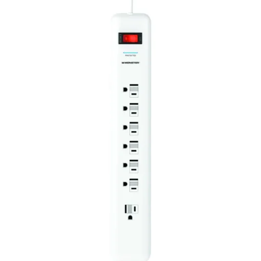 Monster Just Power It Up 6 ft. L 7 outlets Surge Protector White 1080 J